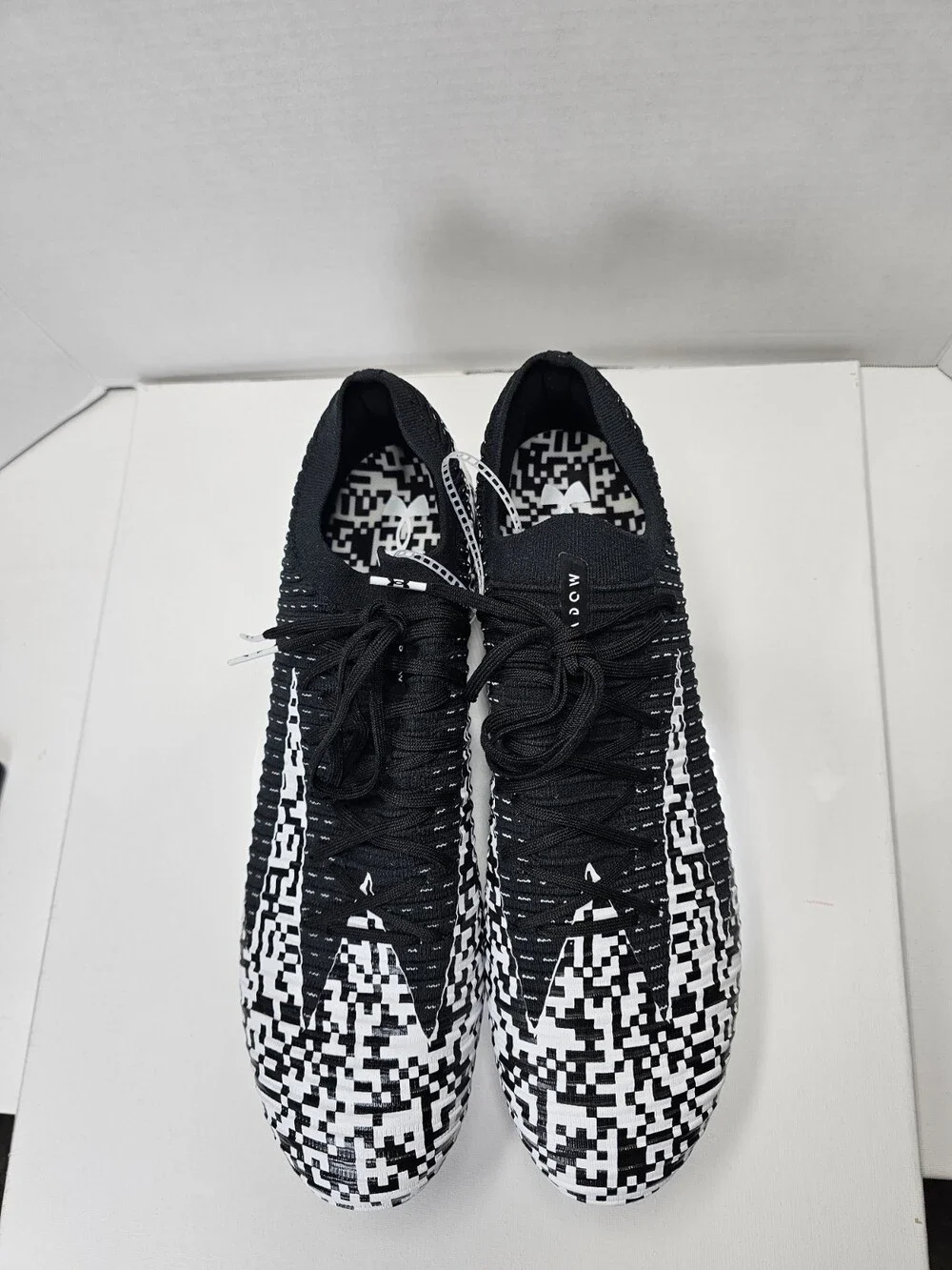 Men's 14 Under Armour Shadow Elite 3 FG 'QR Code' Soccer Cleats Black White